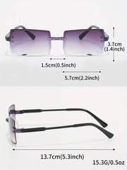 Rectangle Sunglasses Candy Color Plastic Frame UV400 Outdoor Unisex 6 Pcs