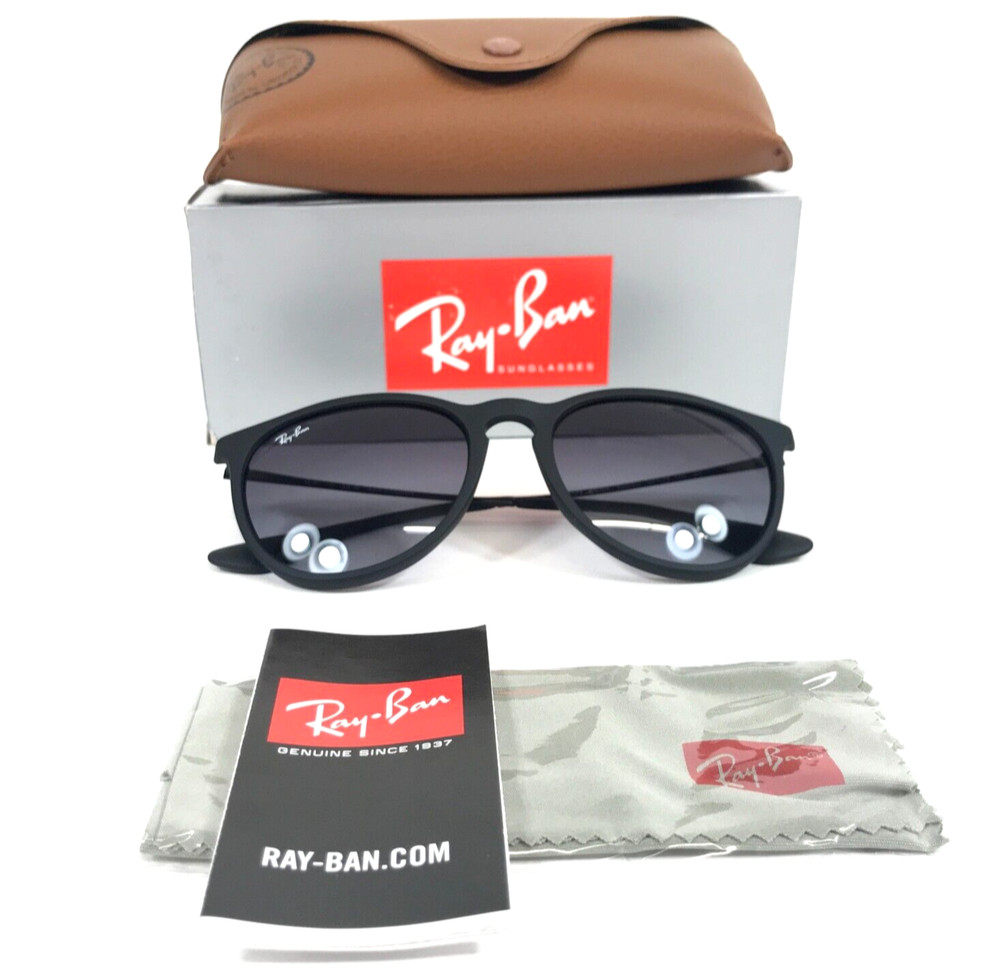Ray-Ban Sunglasses RB4171 ERIKA 622/8G Rubber Black w/ Light Gray Gradient Dark