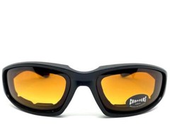 Men MOTORCYCLE Riding Padded Safety Protective SUN GLASSES GOGGLES HD Amber Lens
