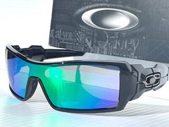 Oakley OIL RIG polished BLACK POLARIZED Galaxy JADE Mirror lens Sunglass 9081