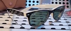 New Ray Ban RB2132 C875New Wayfarer Sunglasses Black on Beige w/55mm G15 Green