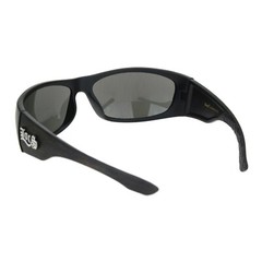 Mens Locs Sunglasses Matte Black Oval Rectangle Wrap Around Brown Wood Pattern