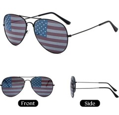 USA Glasses American Flag Aviator Sunglasses Black United States Patriotic