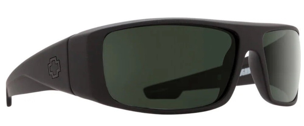 Spy Optic LOGAN Sunglasses – Soft Matte Black / Happy Gray Green Lens NEW