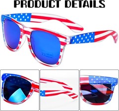American Flag Sunglasses Patriotic USA Classic Glasses 4th of July Party 3 Pack