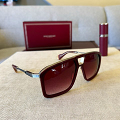 Jacques Marie Mage SAVOY Oversized Square Sunglasses Burgundy Gradient Tinted