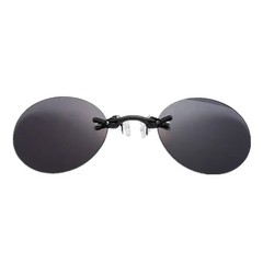 Matrix Morpheus Clip-On Round Rimless Sunglasses Vintage Men UV400