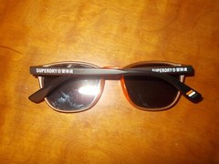 Superdry sds Vintage Neon c.104 Black Orange Frame Gray Lenses Sunglasses