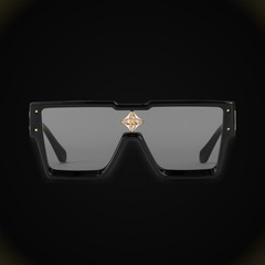 Louis Vuitton LV Cyclone Z1578E Men’s Sunglasses Black Shield Monogram Crystal