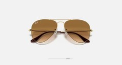 Ray-Ban Aviator Sunglasses RB 3025 001/51 Shiny Gold Brown Gradient 58mm w/case