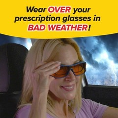 BattleVision Storm Wrap Around Glare-Reduction Glasses, As Seen on TV, Fits