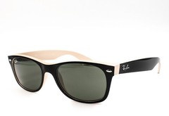 Ray-Ban New Wayfarer Color Mix Sunglasses RB 2132 875 Black Beige 55mm w/case