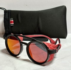 CARRERA 5046/S BLXUZ Matte Black Sunglasses W/ Side Shields & Red Mirror Lens