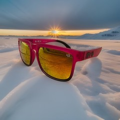 New SPY+ Optic Helm Sunglasses Pink Black Frame Mutli color Lense Unisex