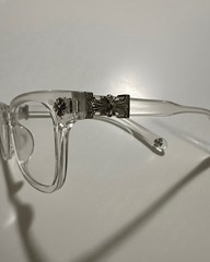 Clear Chrome Heart Style Glasses
