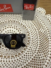 Ray-Ban RB2140 904 Wayfarer Sunglasses Black Frame Glass Gray Lens 50-22 /140 mm