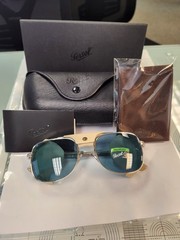 Persol 1013S-Z Sunglas color 115P1 Silver Polar Blue 55mm Authentic Glass Lenses