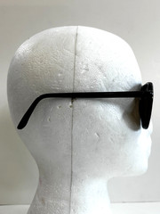 Vintage Black Top Bar Large Frame Sunglasses Amber/Brown Lens, UV protect. China