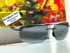 NEW Maui Jim BREAKWALL Gloss Black POLARIZED Neutral Grey Lens Sunglass 422-02