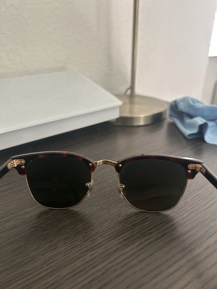Ray-Ban Clubmaster RB3016 Browline Tortoise Brown Frame Black Tinted Glass