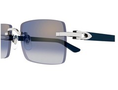 CARTIER CT0579S 008 Silver Blue Gradient Flash Mirror Lens Sunglasses AUTHENTIC