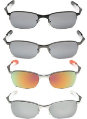 Classic Oval Round Half Frame Glasses Men’s Driving Sport Mirror Lens Sunglasses