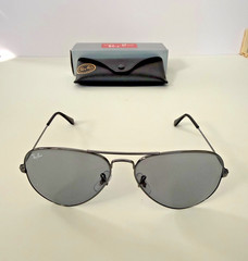 Ray-Ban Sunglasses RB3025 AVIATOR LARGE METAL Gunmetal/Gray $244