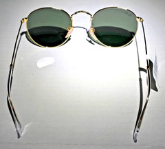Ray-Ban RB3447 Sunglasses Round Metal, 50-21, Polished Gold Frame
