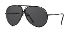 Porsche Sunglasses P8478 69mm Black Frame Interchangeable Grey/Silver Lenses