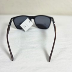 Biohazard Sunglasses Black Square Frame Wood Grain Arms UV400 Protection NEW