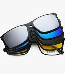Bauhaus Magnetic Clip on Sunglasses Polarized UV Protection For Night Vision