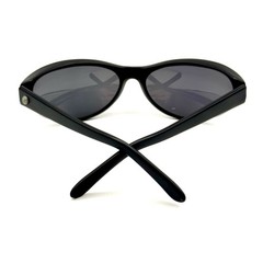 Tordue Designer Wrap Sunglasses Polarized Black Acetate Frame & Lenses 63-17-125
