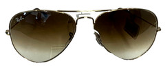 RAY-BAN Aviator GoldLight Brown Gradient Sunglass RB3025 58/14/135 NO CASE