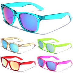 80’s Retro Classic Sunglasses Men Women Translucent Glasses Mirror Lens