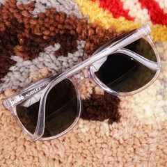 Vintage Bolle Acrylex 396 Sunglasses Clear Frame Blue Lens Made in France Ski