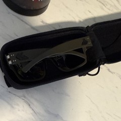 Gatorz Delta Square Sunglasses Gray Metal Frame Gray Tinted Plastic Lens Case