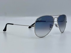 Ray Ban Aviator Silver 3025 003/3F Blue Gradient Lenses Sunglasses 58 mm New