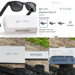 Ray-Ban Meta Wayfarer Gen 2 RW4012 Matte Black w/Gradient Graphite lenses NEW