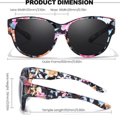 Fit Over Sunglasses for Women Polarized UV400 Oversized Shades CTS5779-2M