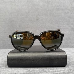 Vintage Vuarnet France Glacier Sunglasses Black Nylon Leather Side Shields 003