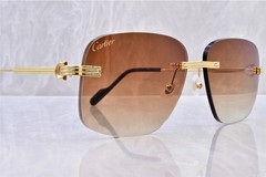 CARTIER® New rimless sunglasses C decor Chocolate Lens CT0271S