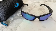 Costa Del Mar Sunglasses Blackfin Black Matte Frame 580P Green Mirror W/Case -FS