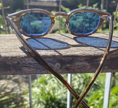 Men Bamboo Acetate Glasses Johnny Depp Blue Glasses Women Blue sunglasses UV400