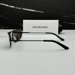 NEW BB0245S 001 BALENCIAGA BLACK METAL OVAL UNISEX BALENCIAGA SUNGLASSES