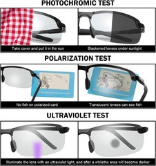 Polarized Photochromic Sunglasses Outdoor Sports Driving Anti Glare UV400