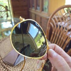Vintage B&L Ray-Ban Outdoorsman Aviator Sunglasses Gold Green w Case