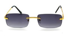 Mens Sunglasses Hip Hop SQUARE Frame Quavo Migos Rimless Clear Lens Gold Shades