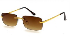 Mens Sunglasses Hip Hop SQUARE Frame Quavo Migos Rimless Clear Lens Gold Shades