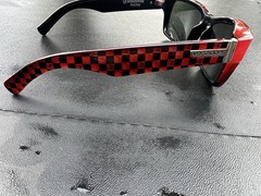 RARE Von Zipper Fulton Tony Stark IRON MAN 2 Sunglasses Red Black Checkered