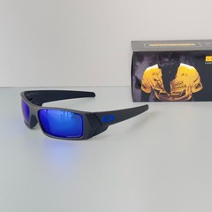 Oakley Gascan OO9014 Polarized Sunglasses Matte Black Frame Deep Blue Lens